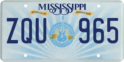 MS license plate ZQU965