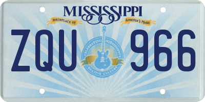 MS license plate ZQU966