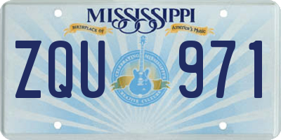 MS license plate ZQU971