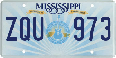 MS license plate ZQU973