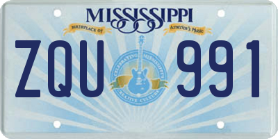 MS license plate ZQU991