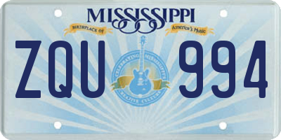 MS license plate ZQU994
