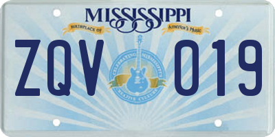 MS license plate ZQV019