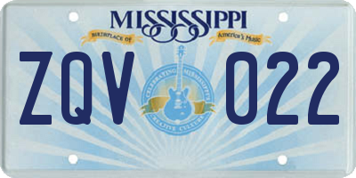 MS license plate ZQV022