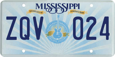 MS license plate ZQV024