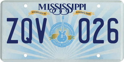 MS license plate ZQV026