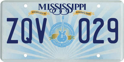 MS license plate ZQV029