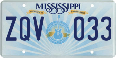 MS license plate ZQV033