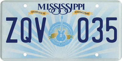 MS license plate ZQV035