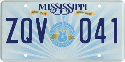 MS license plate ZQV041