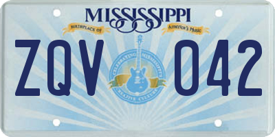 MS license plate ZQV042