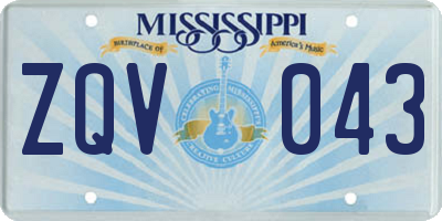 MS license plate ZQV043