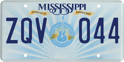 MS license plate ZQV044