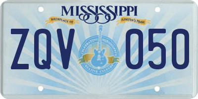 MS license plate ZQV050