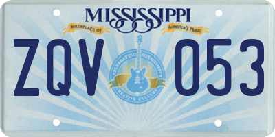 MS license plate ZQV053