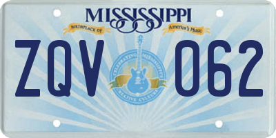 MS license plate ZQV062