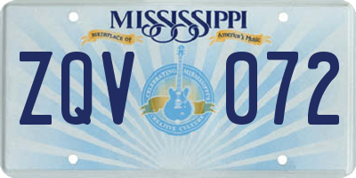 MS license plate ZQV072