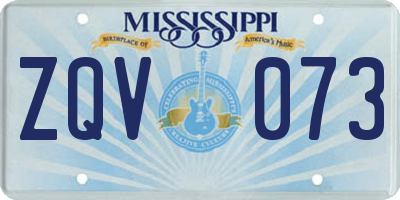 MS license plate ZQV073