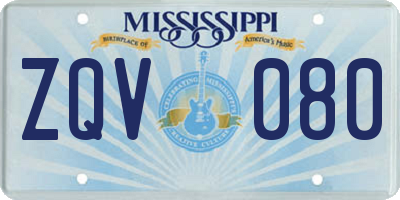 MS license plate ZQV080