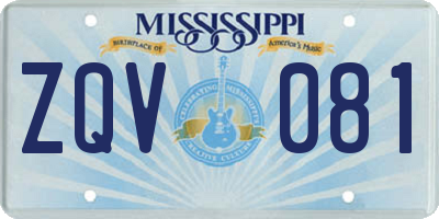MS license plate ZQV081