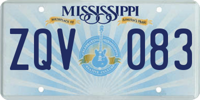 MS license plate ZQV083