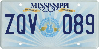 MS license plate ZQV089
