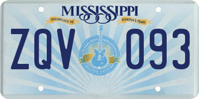 MS license plate ZQV093