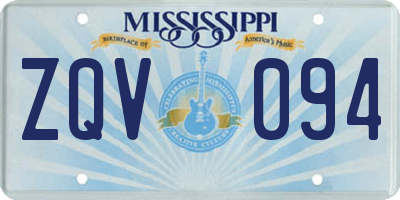 MS license plate ZQV094