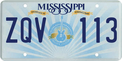 MS license plate ZQV113