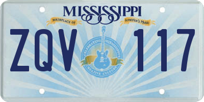 MS license plate ZQV117