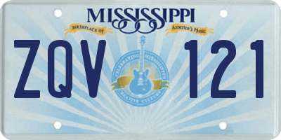 MS license plate ZQV121