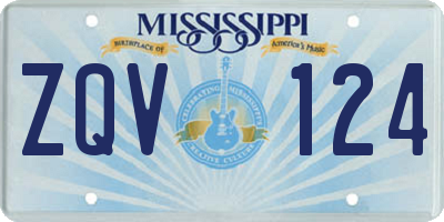 MS license plate ZQV124