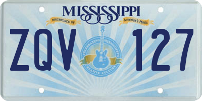 MS license plate ZQV127