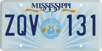MS license plate ZQV131