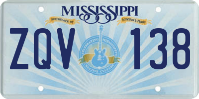 MS license plate ZQV138
