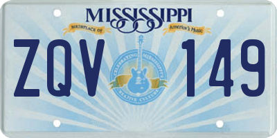 MS license plate ZQV149