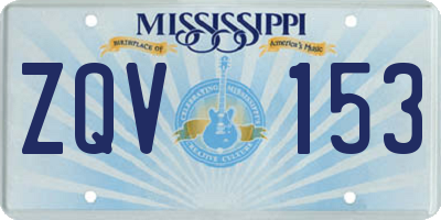 MS license plate ZQV153