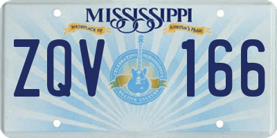 MS license plate ZQV166