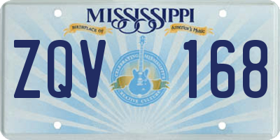 MS license plate ZQV168
