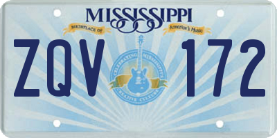 MS license plate ZQV172
