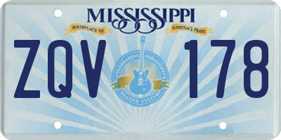 MS license plate ZQV178