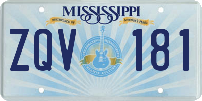 MS license plate ZQV181