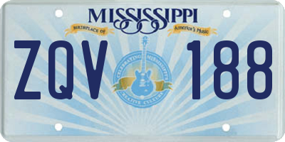 MS license plate ZQV188