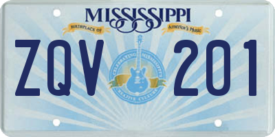MS license plate ZQV201