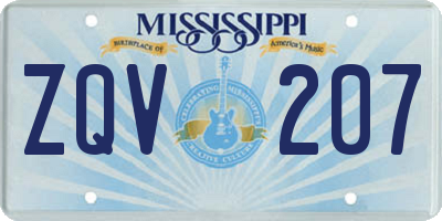MS license plate ZQV207
