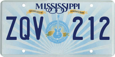 MS license plate ZQV212