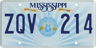 MS license plate ZQV214