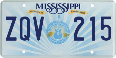 MS license plate ZQV215