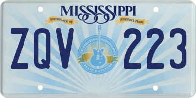 MS license plate ZQV223