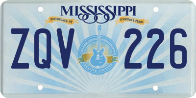 MS license plate ZQV226